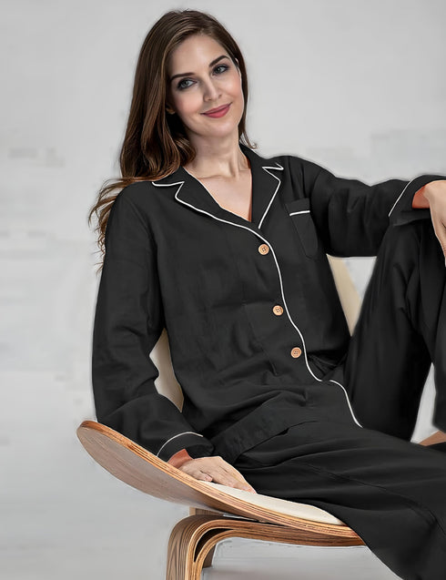 (30%) OFF - Elegant Cotton Pajama Set – Timeless Comfort