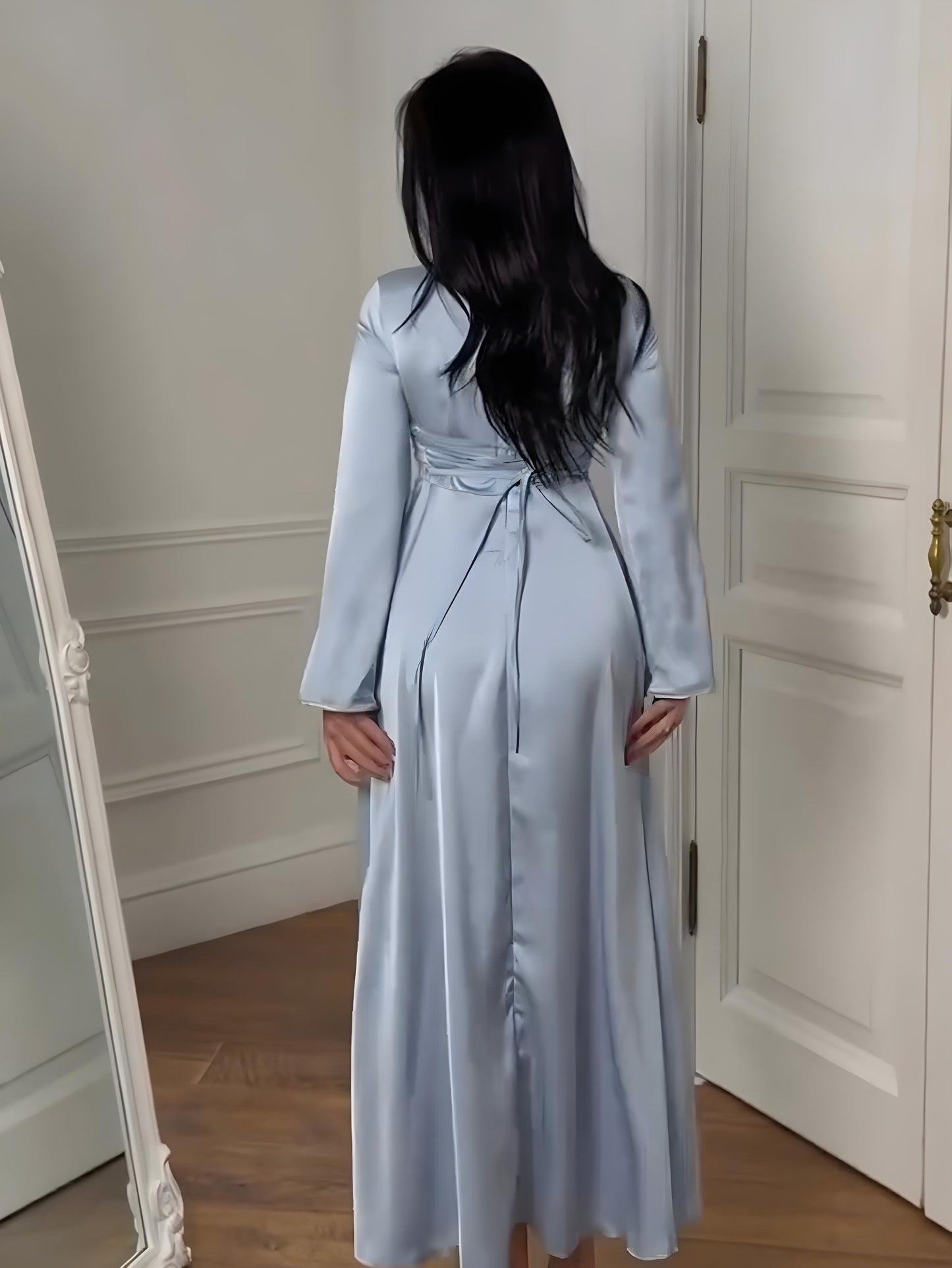 Elegant Satin Long Maxi Dress – Timeless Grace and Style