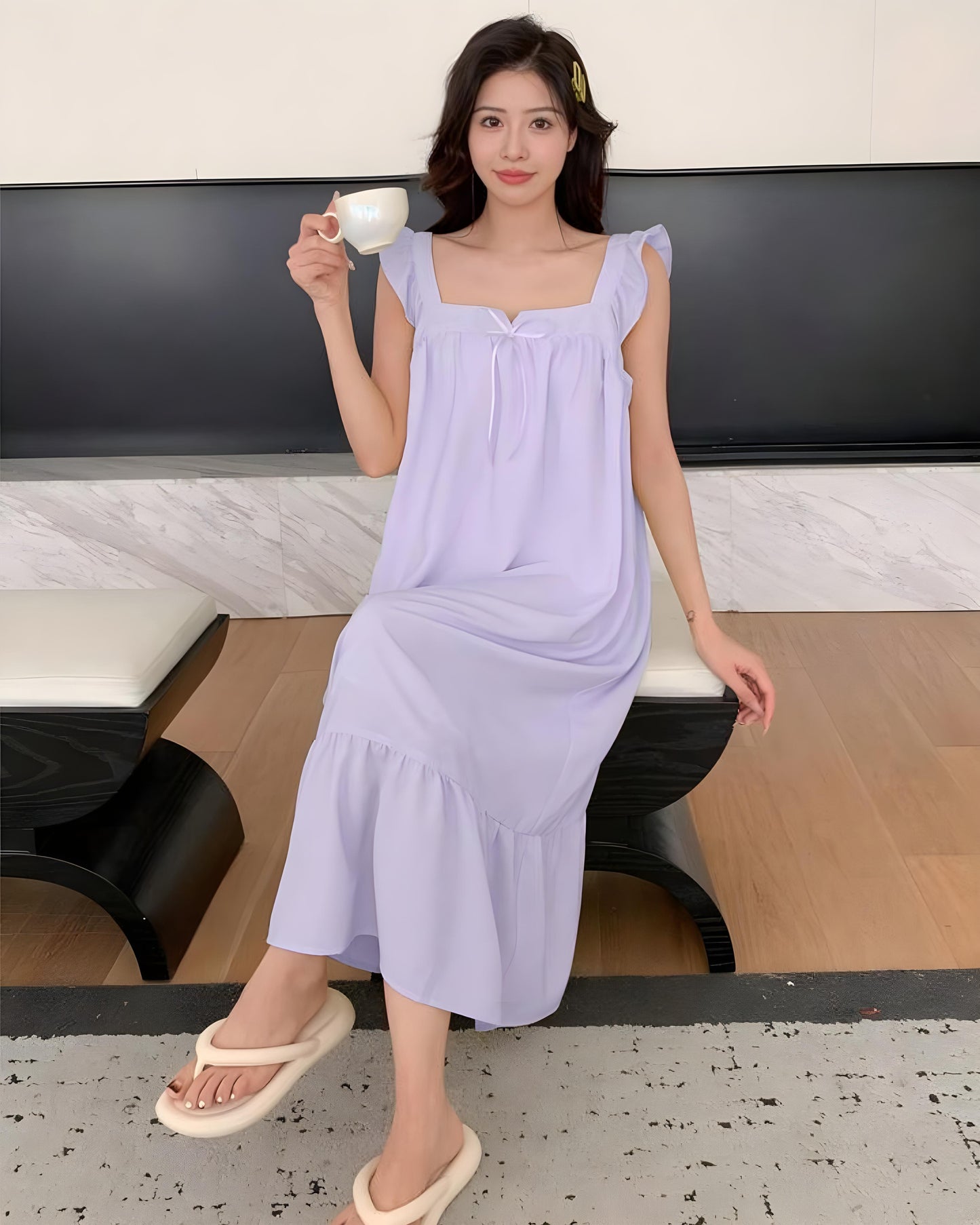 Elegant Ruffled Cotton Tiered Midi Dress – Perfect for Comfort and Style