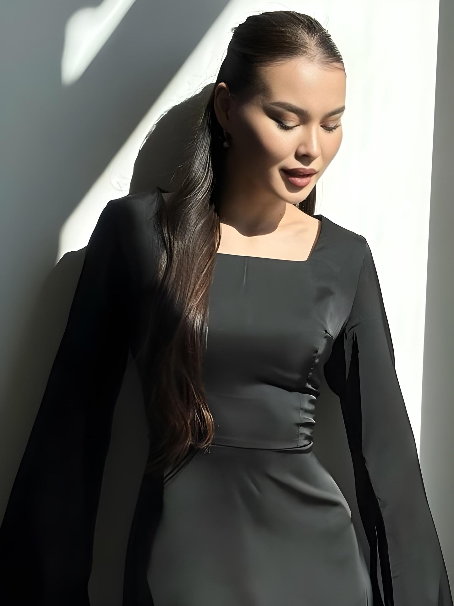 Gothic Flare Sleeve Maxi Dress