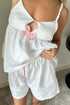 (30%) OFF - Cotton Lounge Set with Bow Accent – Sleeveless Top and Elastic-Waist Shorts
