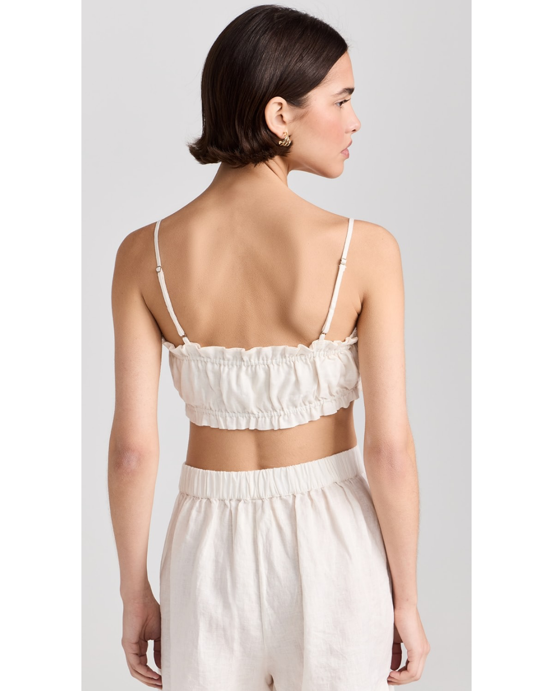 Cotton Crop Top and High-Waisted Shorts Set