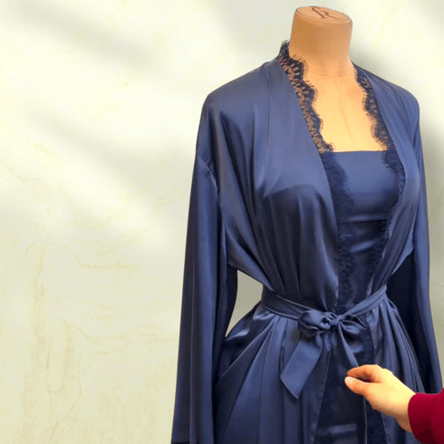 (30%) OFF - Silken Reverie: 2pc Long Set