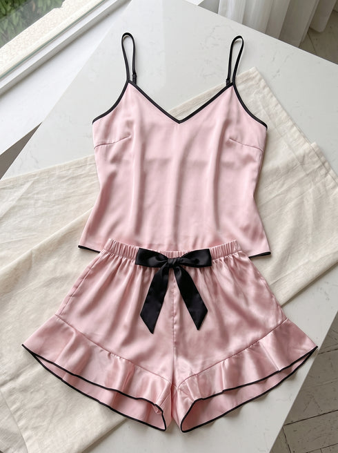 Silk Bow Camisole Set