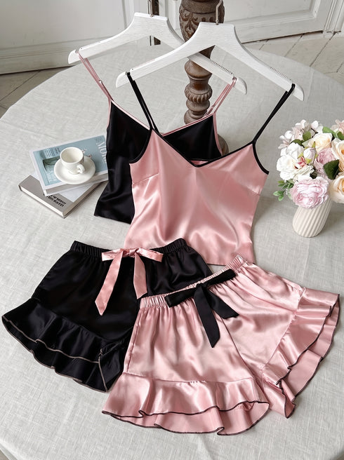 Silk Bow Camisole Set