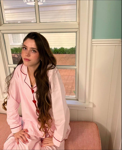 (30%) OFF - Cozy Cotton Heart-Accented Pajama Set
