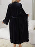 (30%) OFF - Midnight Reverie: Velvet Maxi & Luxe Robe - 2pc Set