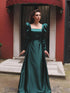 Silky Royal Gown with Puff Sleeves