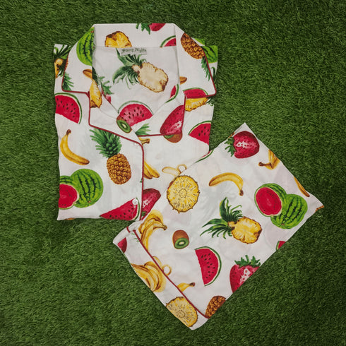 (30%) OFF - Fruity Delight Linen Pjs