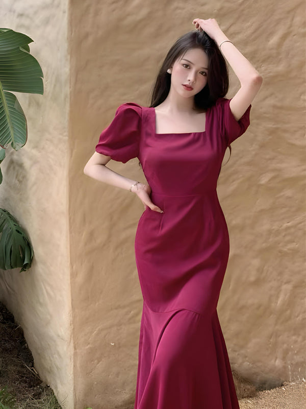 Elegant Mermaid Silk Maxi Dress