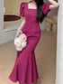 Elegant Mermaid Silk Maxi Dress