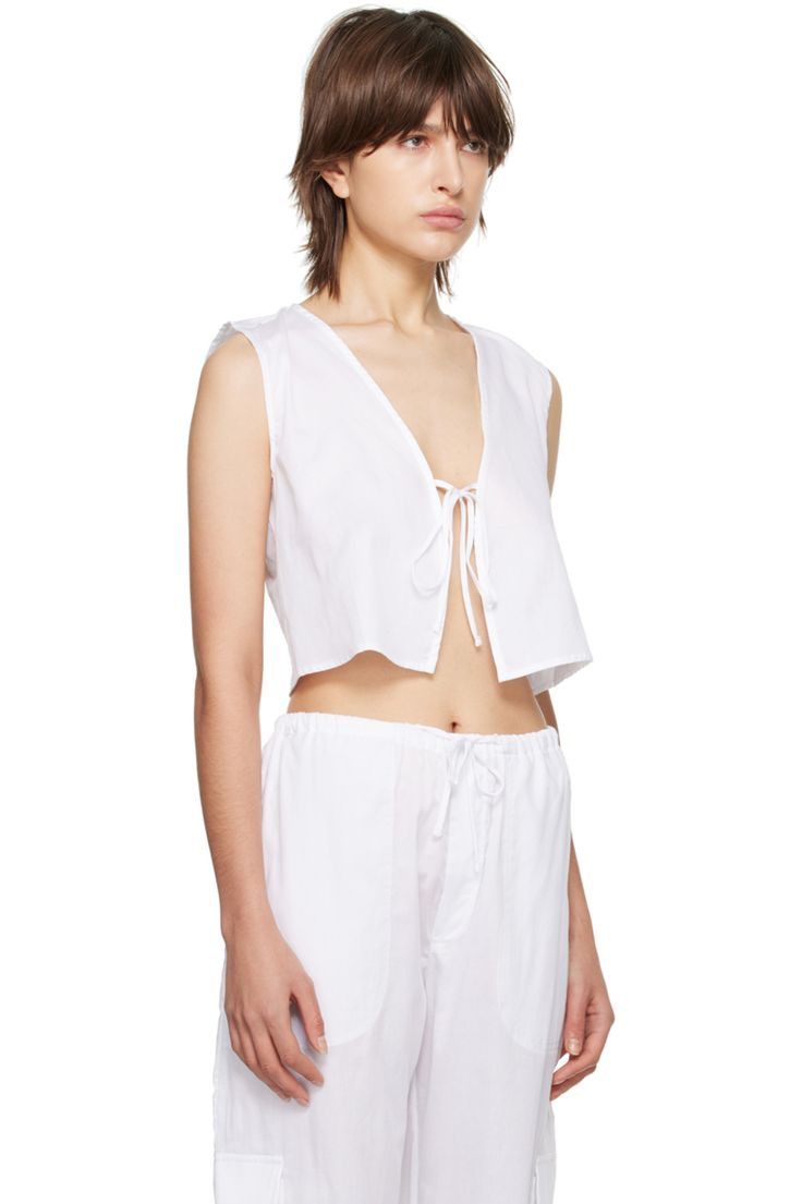 Cotton Tie-Front Sleeveless Co-ord Set