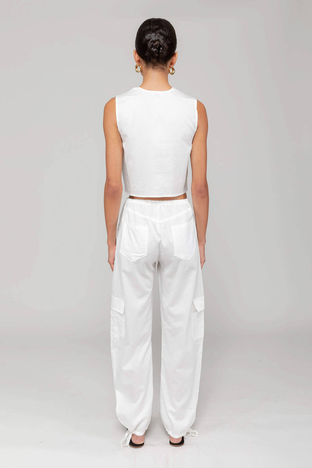 Cotton Tie-Front Sleeveless Co-ord Set