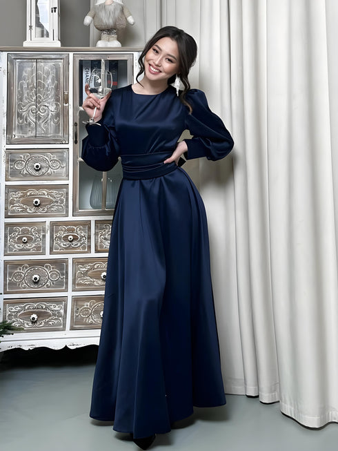Elegant Puff Sleeve Maxi Dress