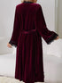 (30%) OFF - Midnight Reverie: Velvet Maxi & Luxe Robe - 2pc Set