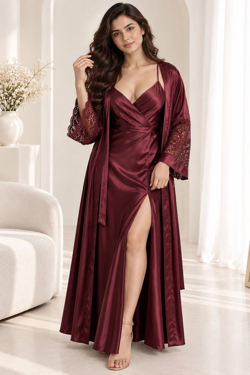 Noctelle Silk Maxi & Robe Set