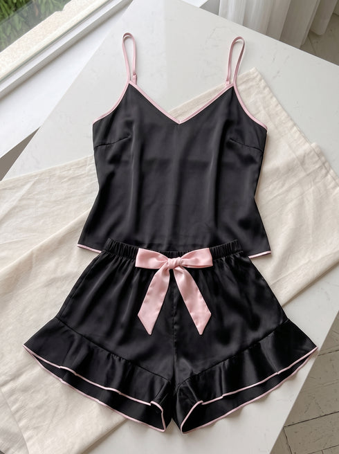 Silk Bow Camisole Set