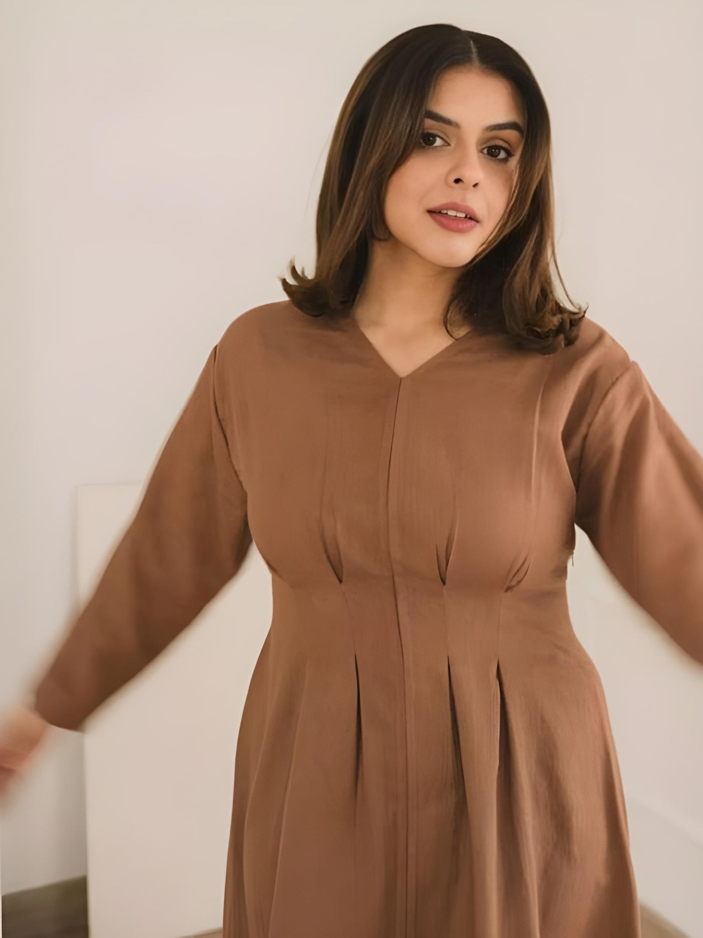 V-Neck Cotton Long Maxi Dress