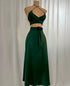 Luxury Silk Halter Wrap Midi Dress - Elegant and Versatile Evening Wear