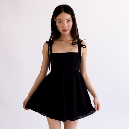 (30%) OFF - Cotton Tie-Strap Babydoll Dress – Classic & Chic