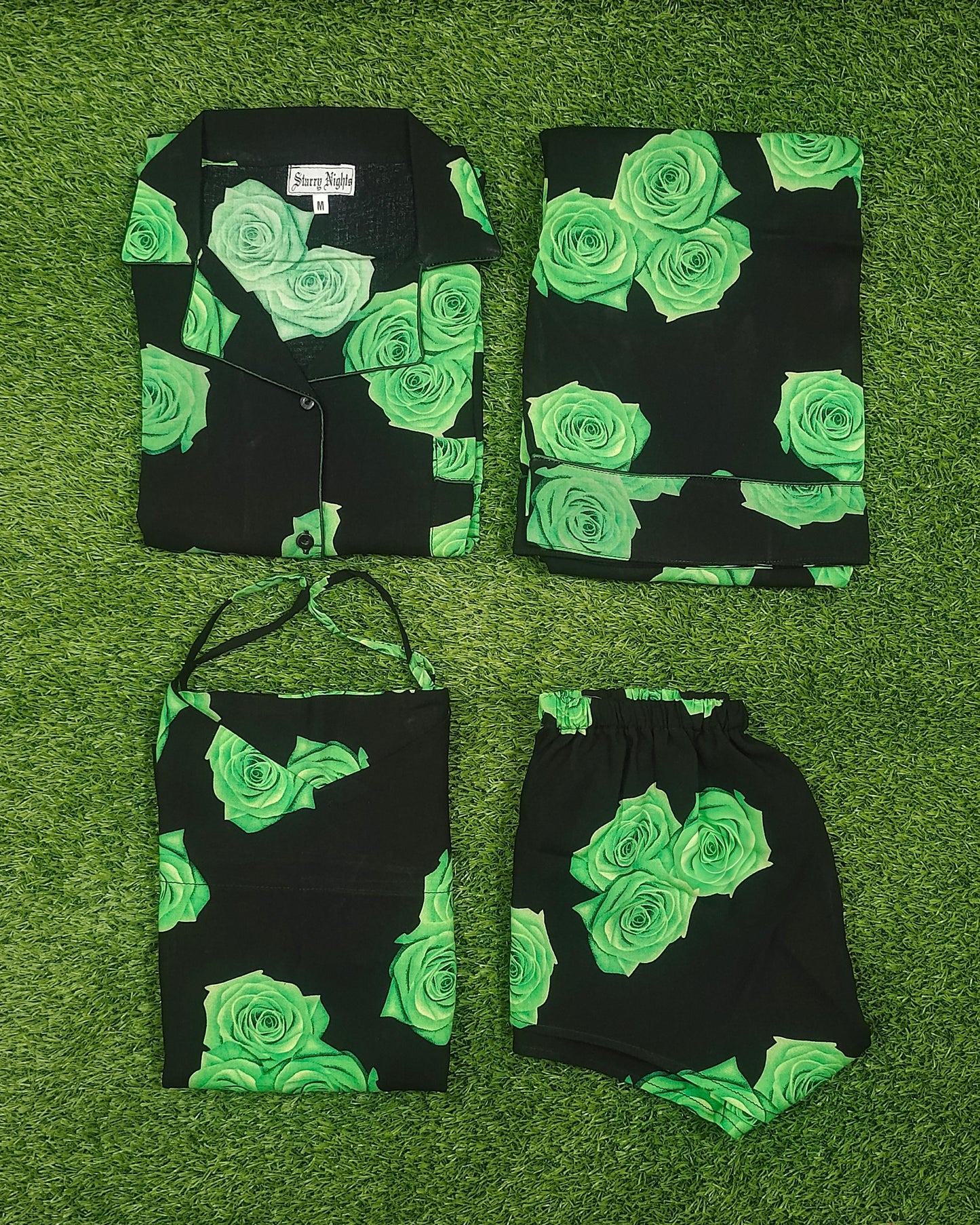 Emerald Rose Linen Pjs