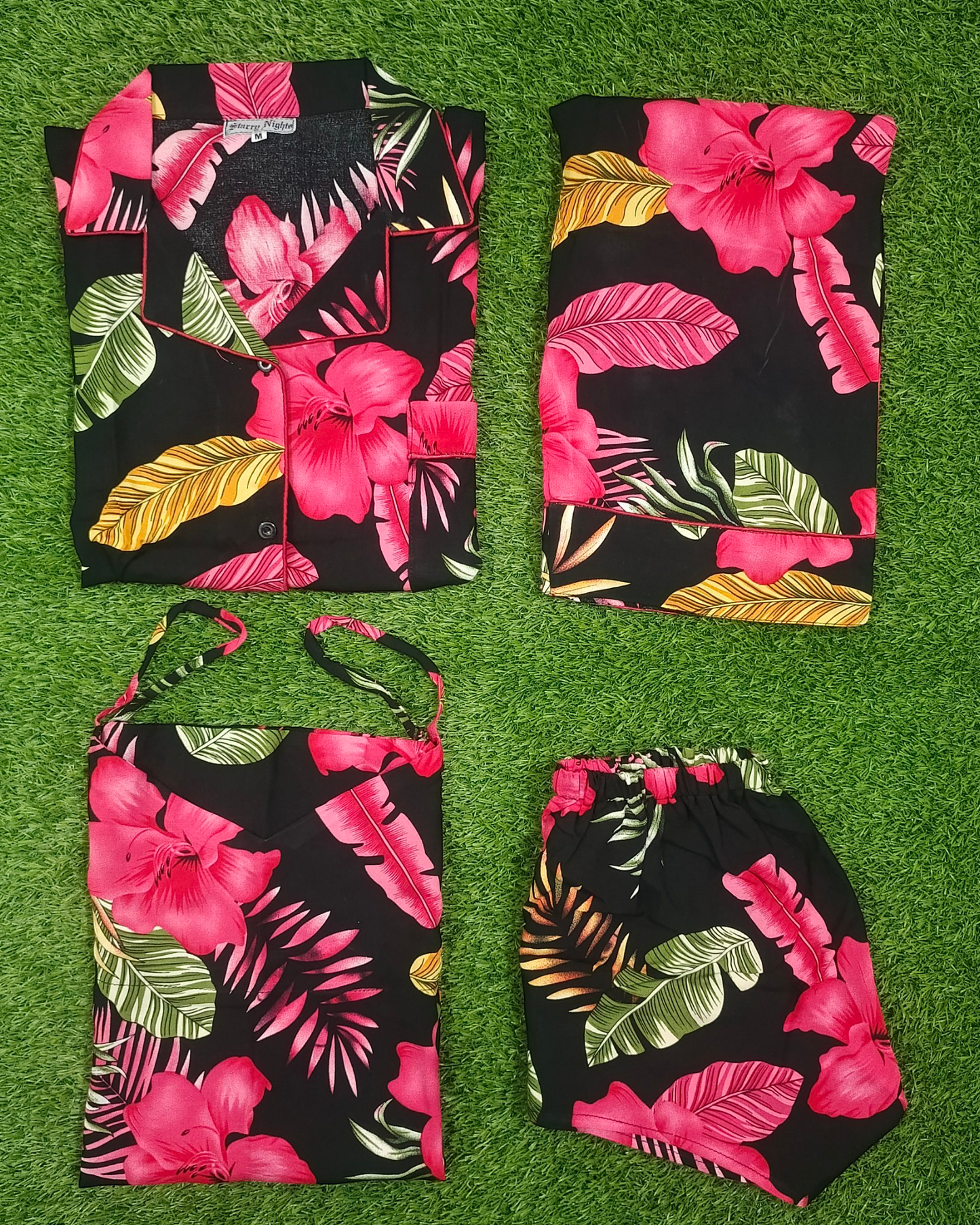 Tropical Blossom Linen Pjs