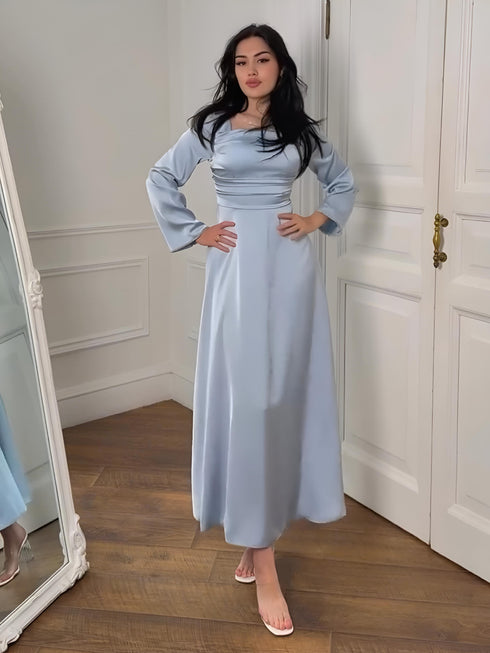 Elegant Satin Long Maxi Dress – Timeless Grace and Style