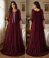 Women’s Premium Pleated Georgette Maxi Night Dress – Soft Flowy Lounge Wear with Ruffle Neckline