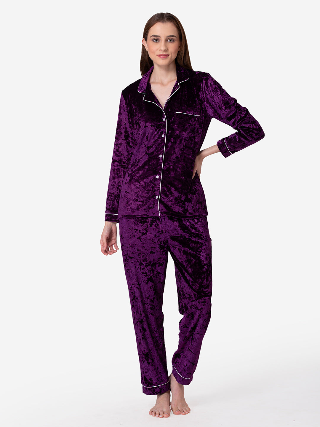 WOMEN'S PURPLE NIGHT SUIT - 2PC SET – Starry Nights Clothing