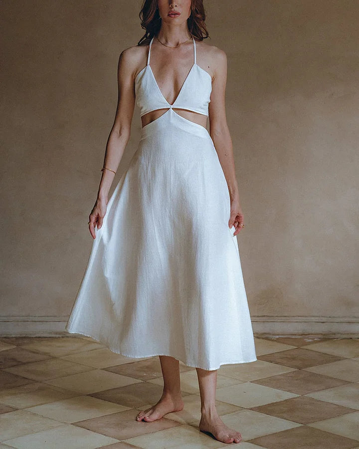 (30%) OFF - Cotton Cutout Midi Dress