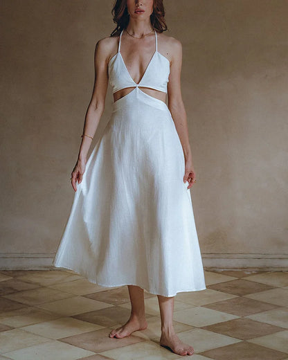 (30%) OFF - Cotton Cutout Midi Dress