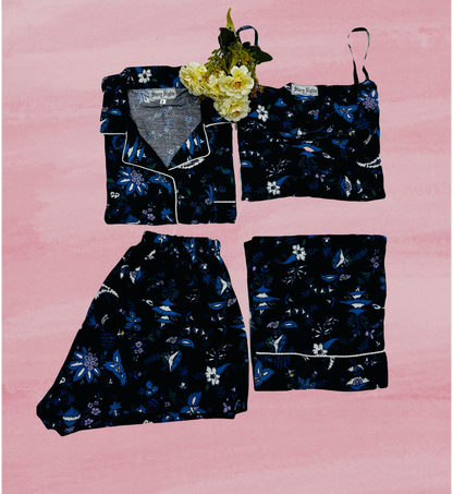 (30%) OFF - Linen 4pc Pj's Set