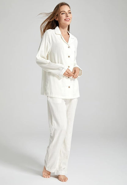 Elegant Cotton Pajama Set – Timeless Comfort