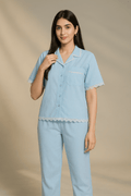 (30%) OFF - Lace Trimmed Cotton Pajama Set