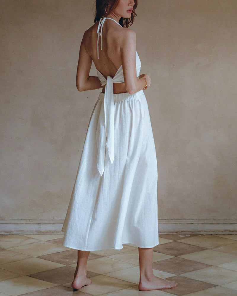 (30%) OFF - Cotton Cutout Midi Dress