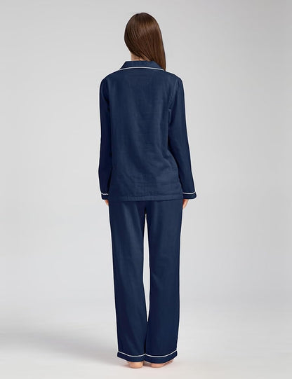 Elegant Cotton Pajama Set – Timeless Comfort