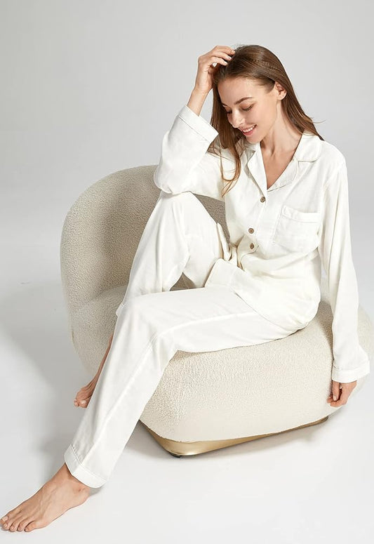Elegant Cotton Pajama Set – Timeless Comfort