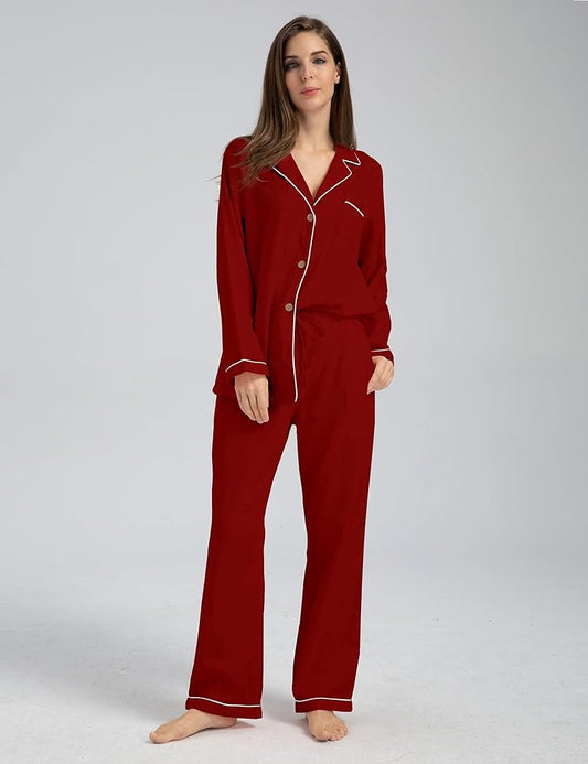 Elegant Cotton Pajama Set – Timeless Comfort
