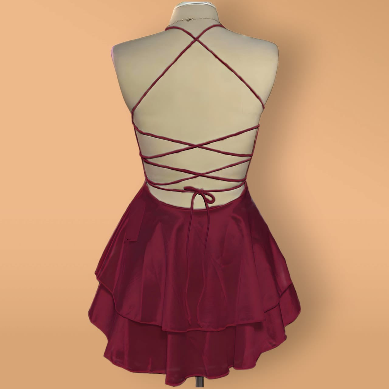 Knee lenght back-tie strap maxi