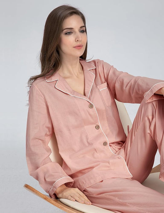 Elegant Cotton Pajama Set – Timeless Comfort