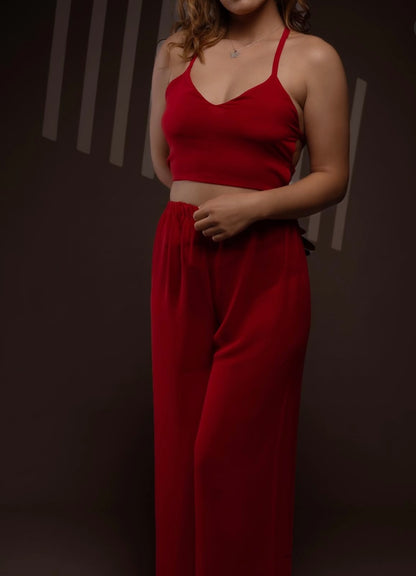 Scarlet Elegance – Strappy Back Lingerie Set