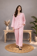 BABY PINK SOLID LINEN PJS.