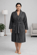 Midnight Ash Luxe Bathrobe - Premium Charcoal Comfort Wrap