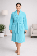 Ocean Breeze Luxe Bathrobe – Aqua Blue Comfort Wrap