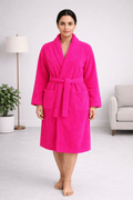 Velvet Babe Luxe Bathrobe – Deep Pink Comfort Wrap