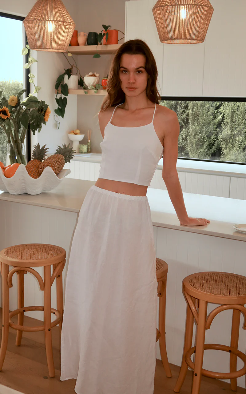 (30%) OFF - Cotton Co ord Set – Crop Top & Maxi Skirt