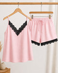 Lace Trim Cami & Shorts Lounge Set