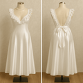(30%) OFF - Romantic Silk Lace Nightgown – Elegant Floor-Length Sleepwear