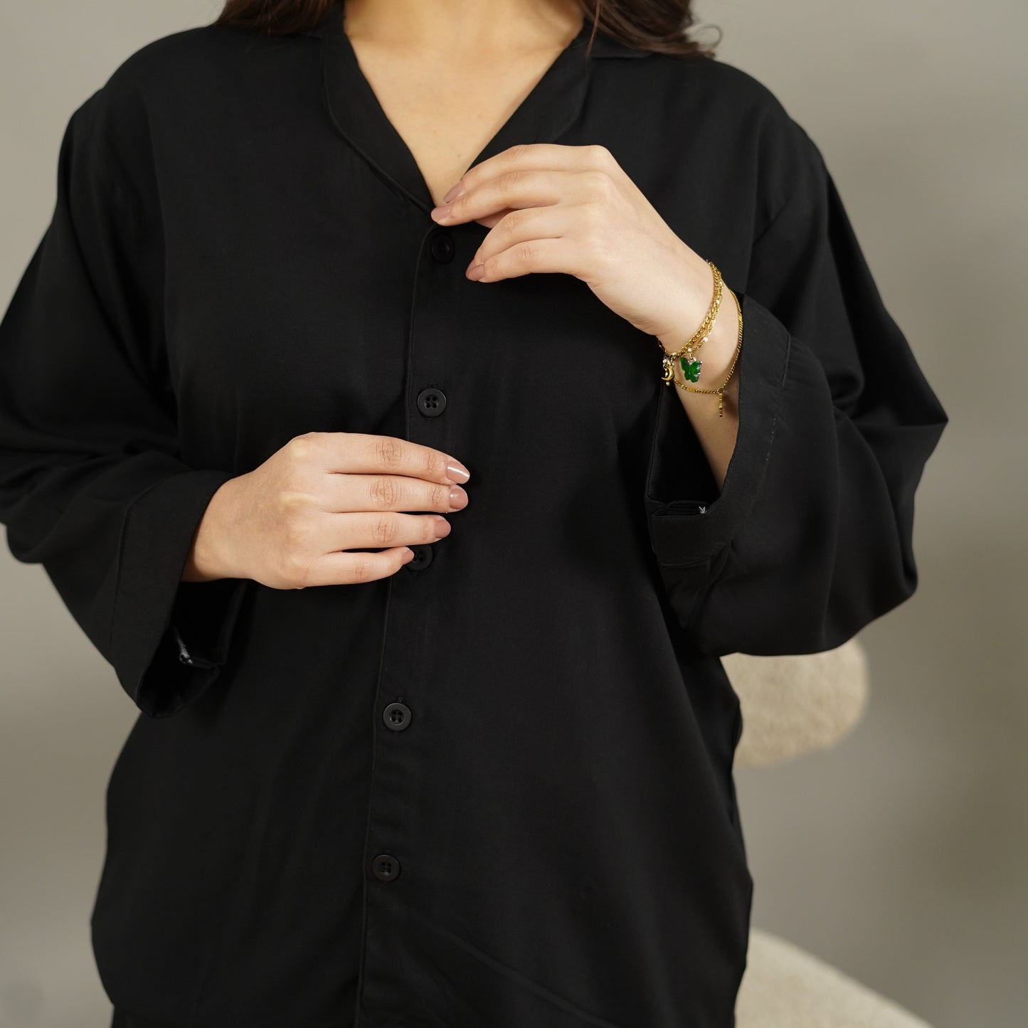 COAL SOLID SUMMER LINEN PJS