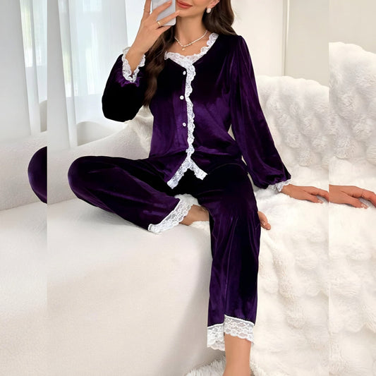 (30%) OFF - 2 Piece Lacy Shirt & Trouser Set